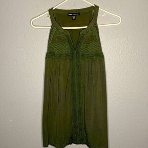 Cable & Gauge Green Racerback Crochet Tank Top Size XL